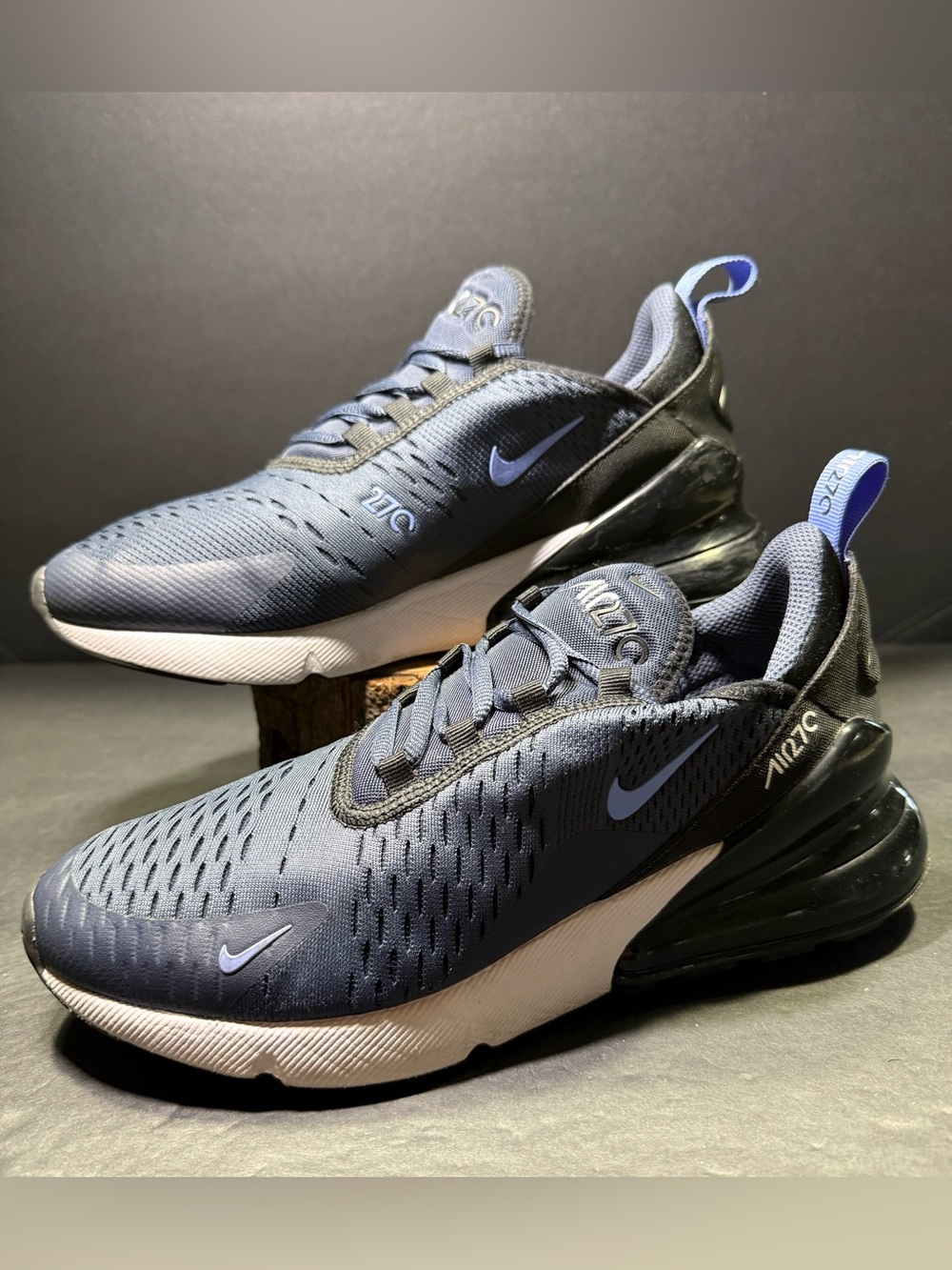 Nike Air Max 270 Blue Black Sneakers Shoe Size -7.5 Women’s Or Youth 6Y